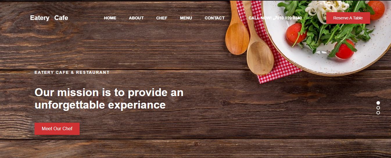 A Collection of 20+ Restaurant Website with HTML, CSS, and JavaScript - Eatery Cafe