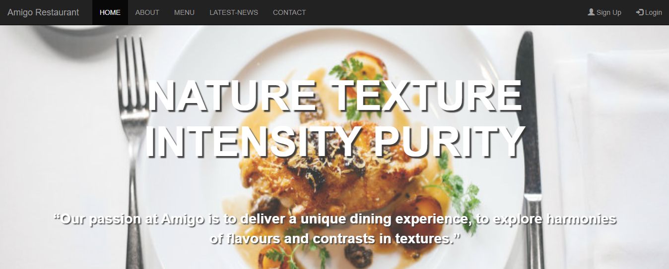 A Collection of 20+ Restaurant Website with HTML, CSS, and JavaScript - Amigo Restaurant