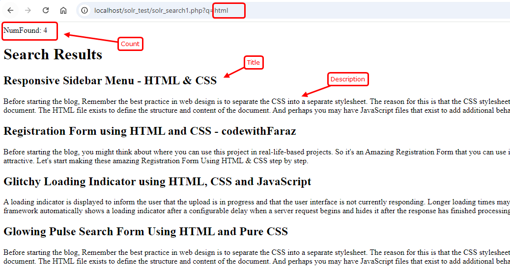 perform a search query on solarium