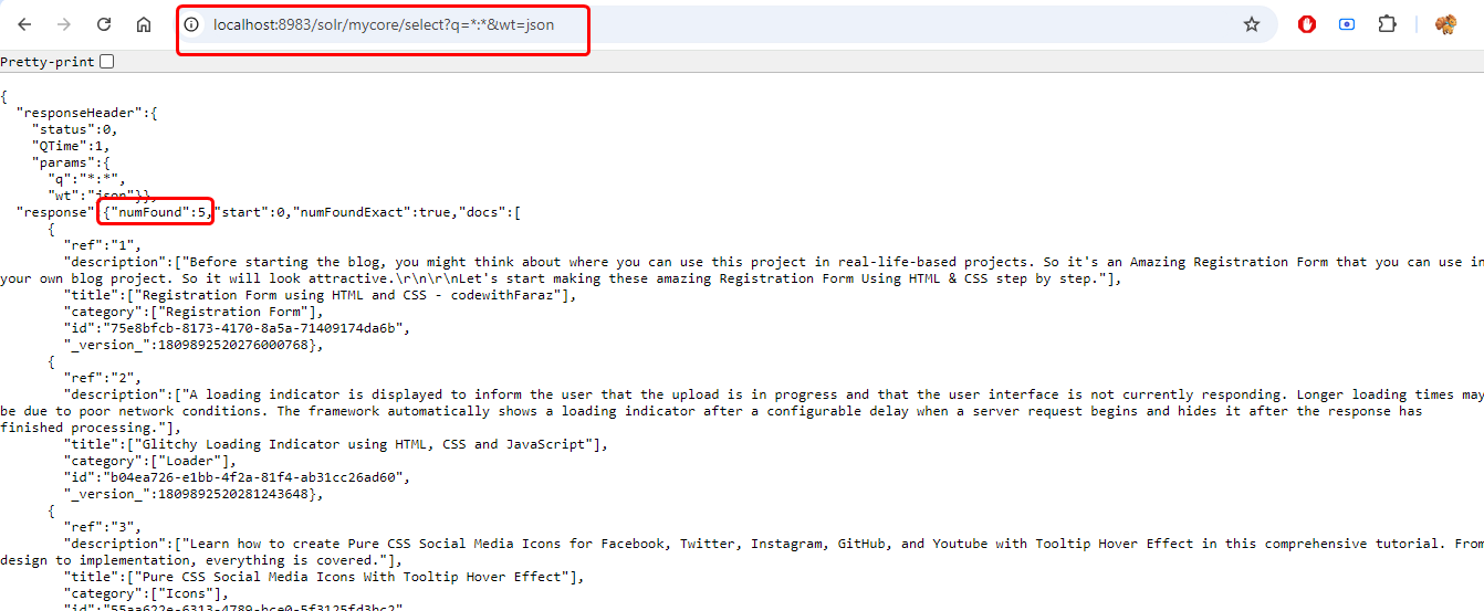 solr verify the data after the import is complete