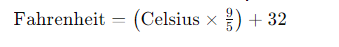 temperature conversion formula