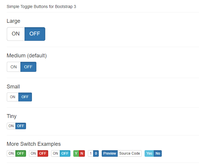 bootstrap 3 toggle switch button