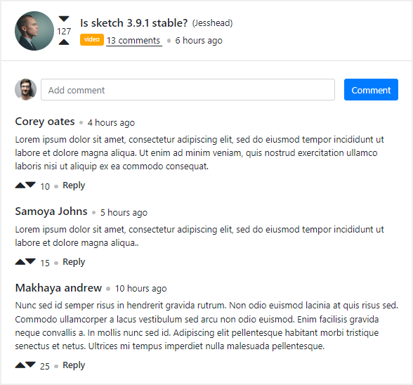 bootstrap 4 comment section 1