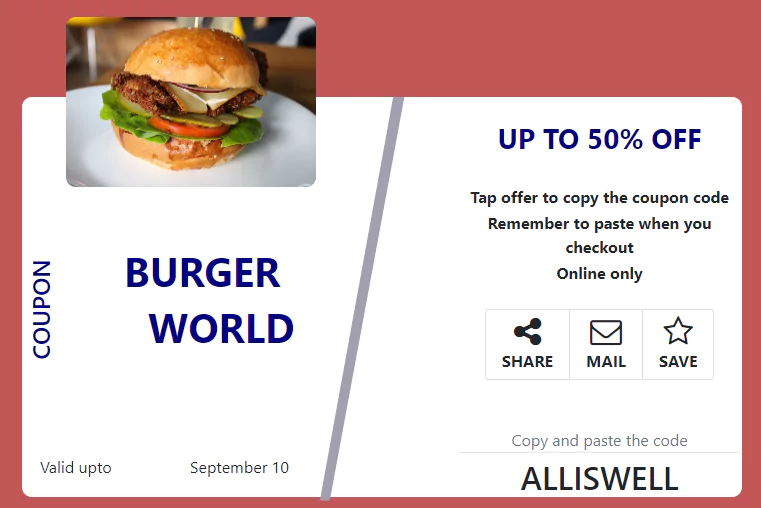 bootstrap 4 discount coupon 1
