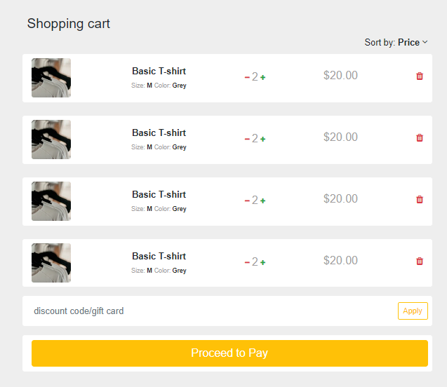 bootstrap 4 ecommerce shopping cart