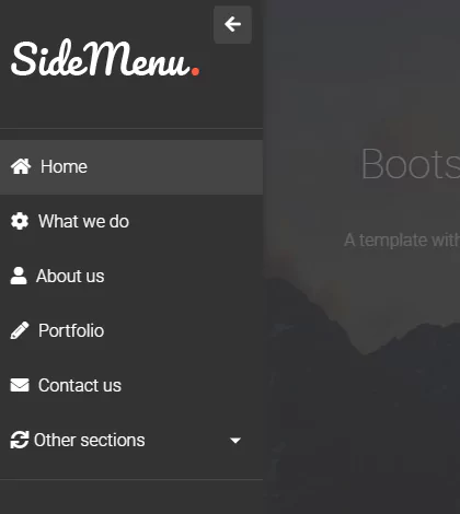 bootstrap 4 sidebar menu