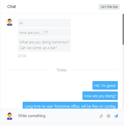 bootstrap 4 simple chat application