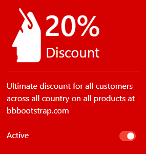 bootstrap 5 discount coupon with toggle button