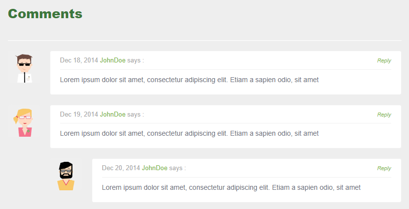 bootstrap blog comments