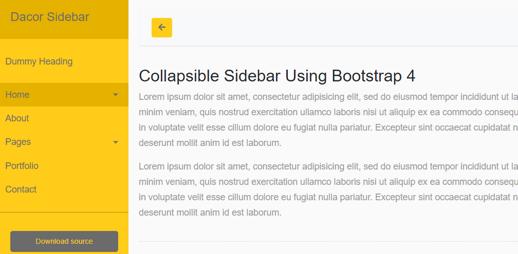 bootstrap collapsible sidebar