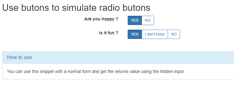 bootstrap cool radio buttons