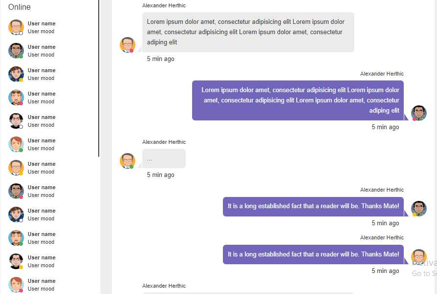 bootstrap facebook messenger chat