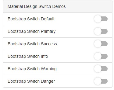 bootstrap material design switch