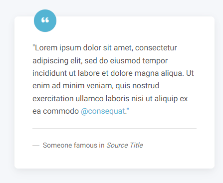 bootstrap quote block with icon
