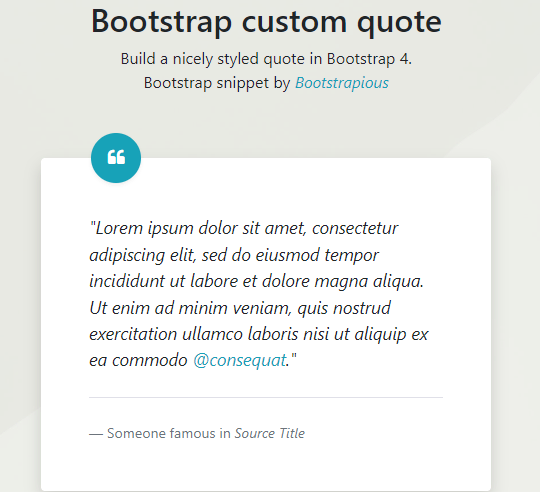 bootstrap quote