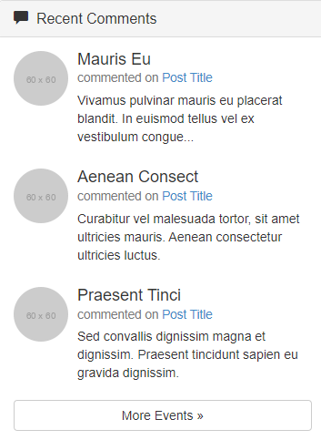 bootstrap recent comments widget