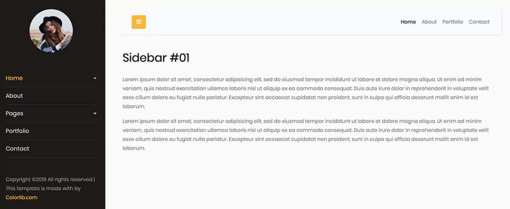 bootstrap sidebar #01