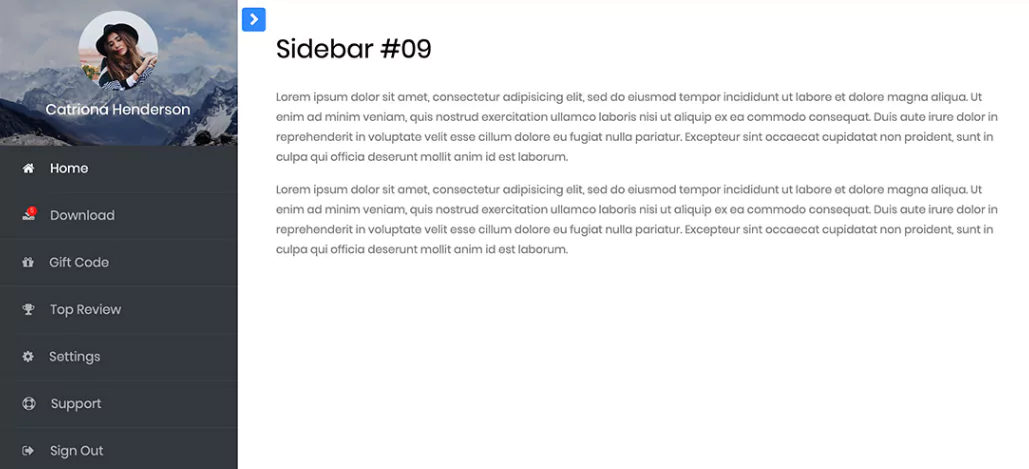 bootstrap sidebar #09