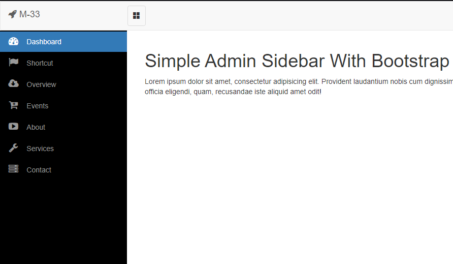 bootstrap sidebar menu