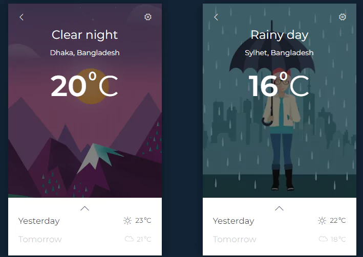 bootstrap weather card ui