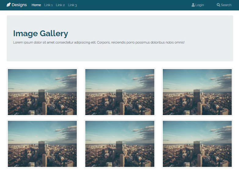 image gallery with bootstrap 4