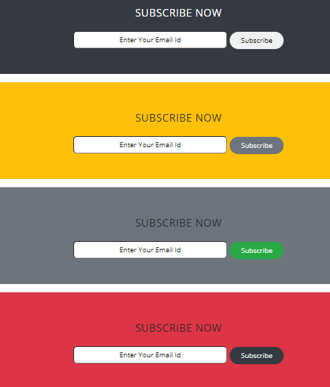 newsletter subscription form in bootstrap 4