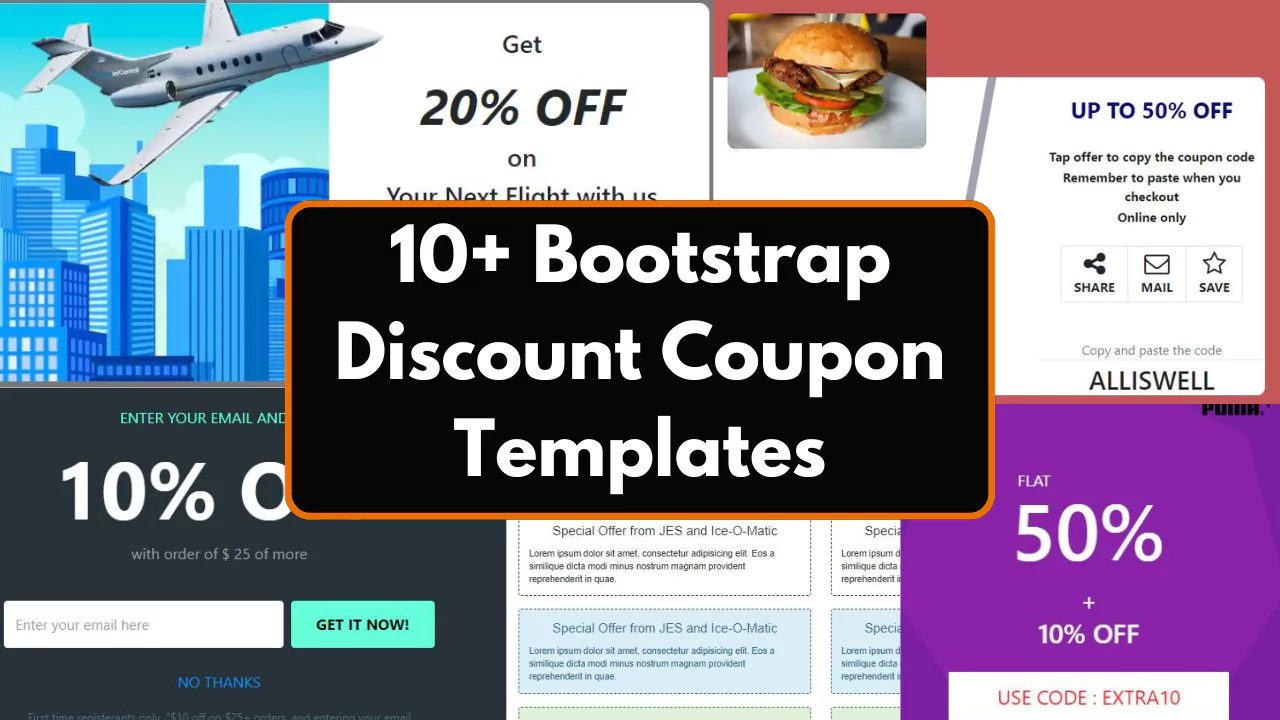 10+ Bootstrap Discount Coupon Templates