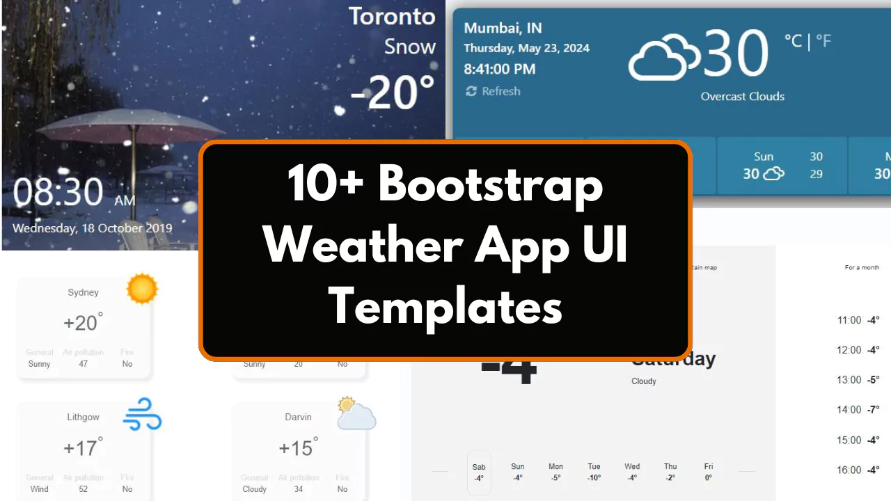 10+ Bootstrap Weather App UI Templates