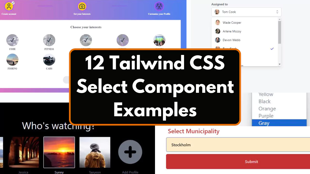 12 Tailwind CSS Select Component Examples