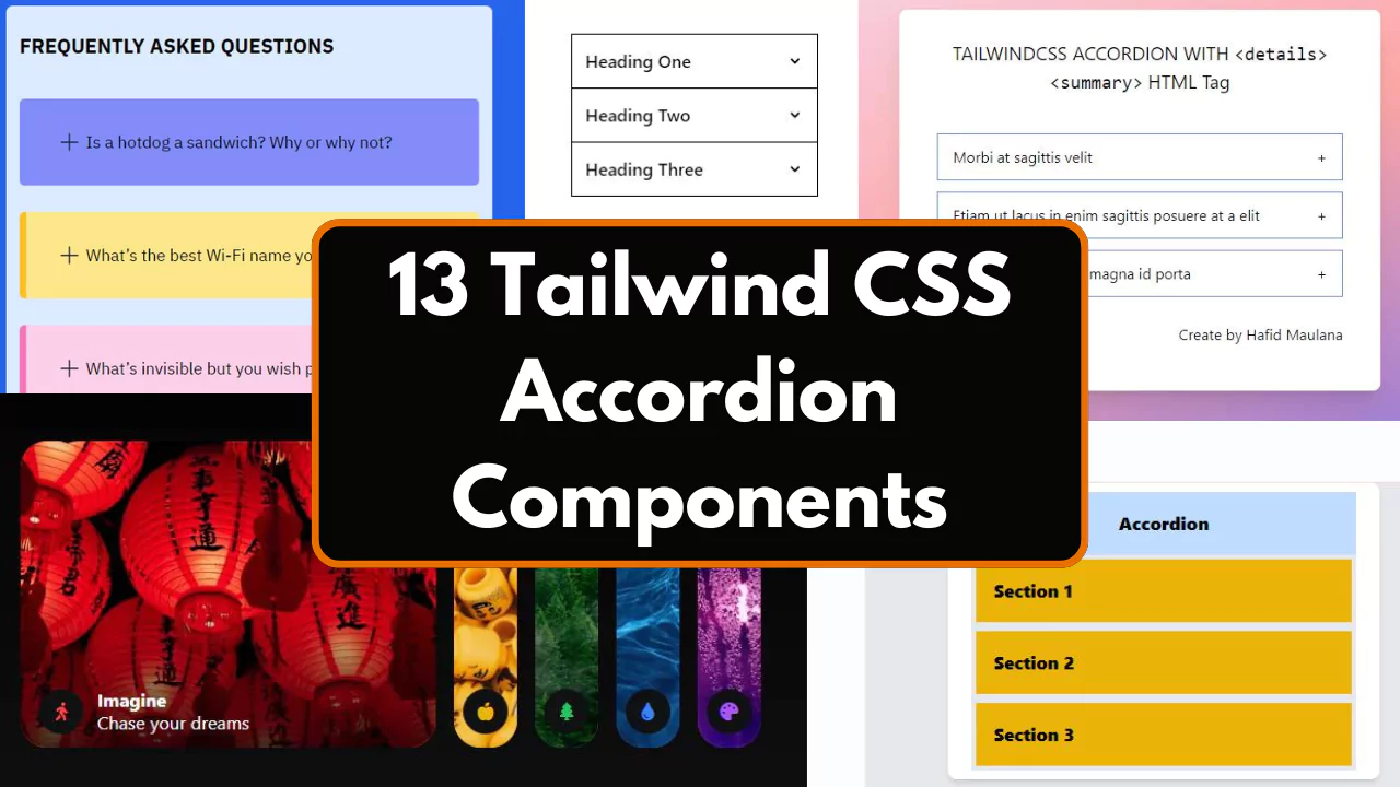 13 Tailwind CSS Accordion Components