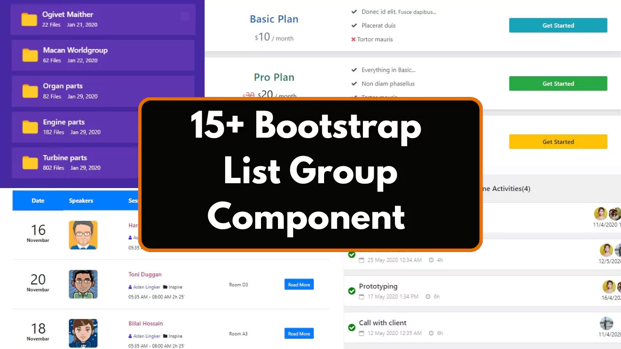 15+ Bootstrap List Group Component Examples