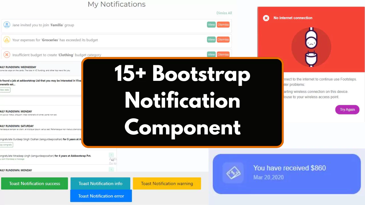 15+ Bootstrap Notification Component Examples