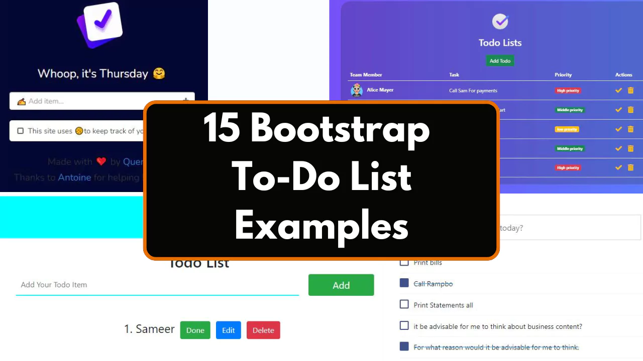 15 Bootstrap To-Do List Examples