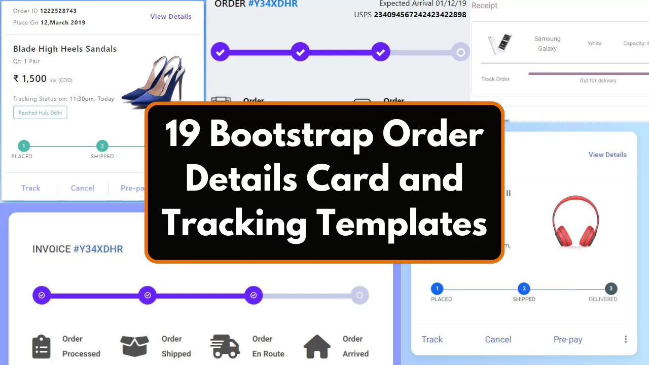 19 Bootstrap Order Details Card and Tracking Templates