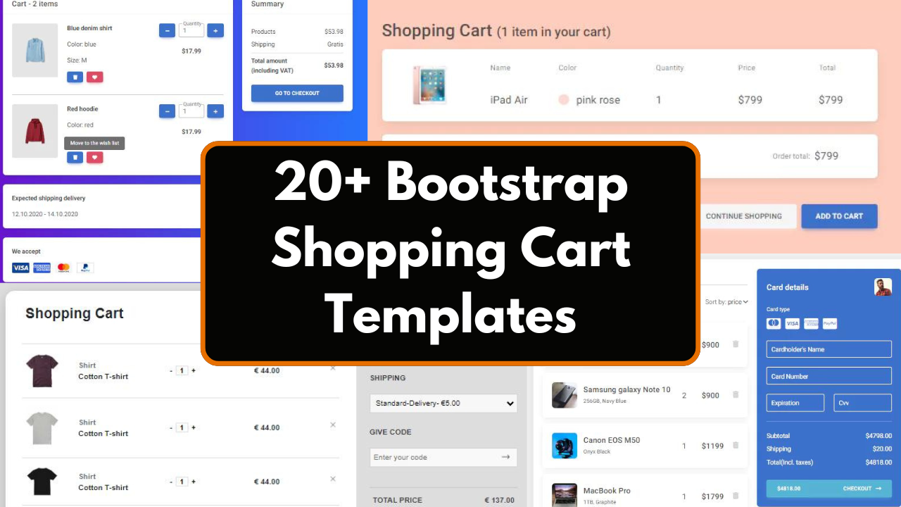 20+ Bootstrap Shopping Cart Templates