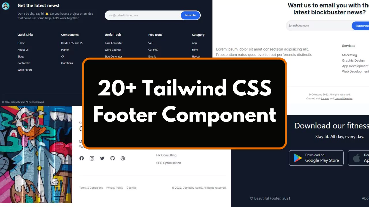 20+ Tailwind CSS Footer Component
