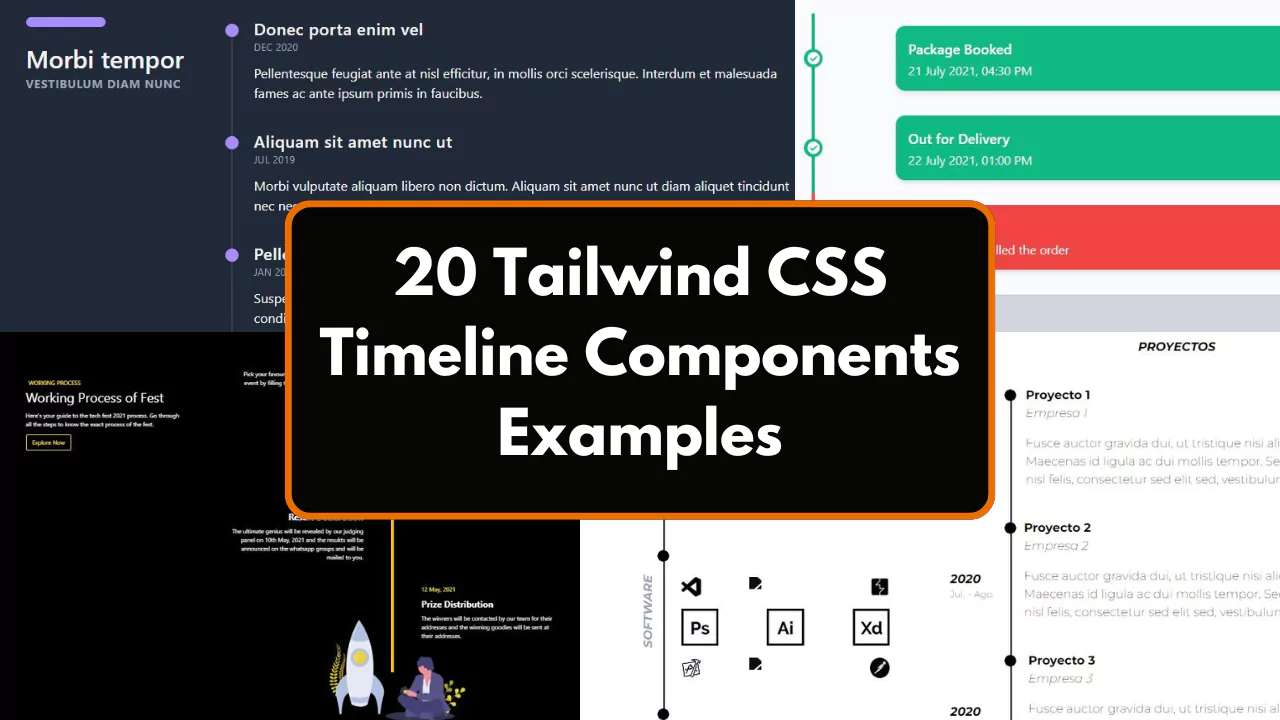 20 Tailwind CSS Timeline Components Examples