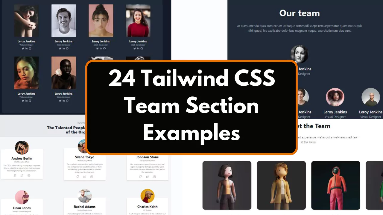 24 Tailwind CSS Team Section Examples