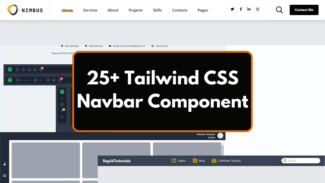 25+ Tailwind CSS Navbar Component