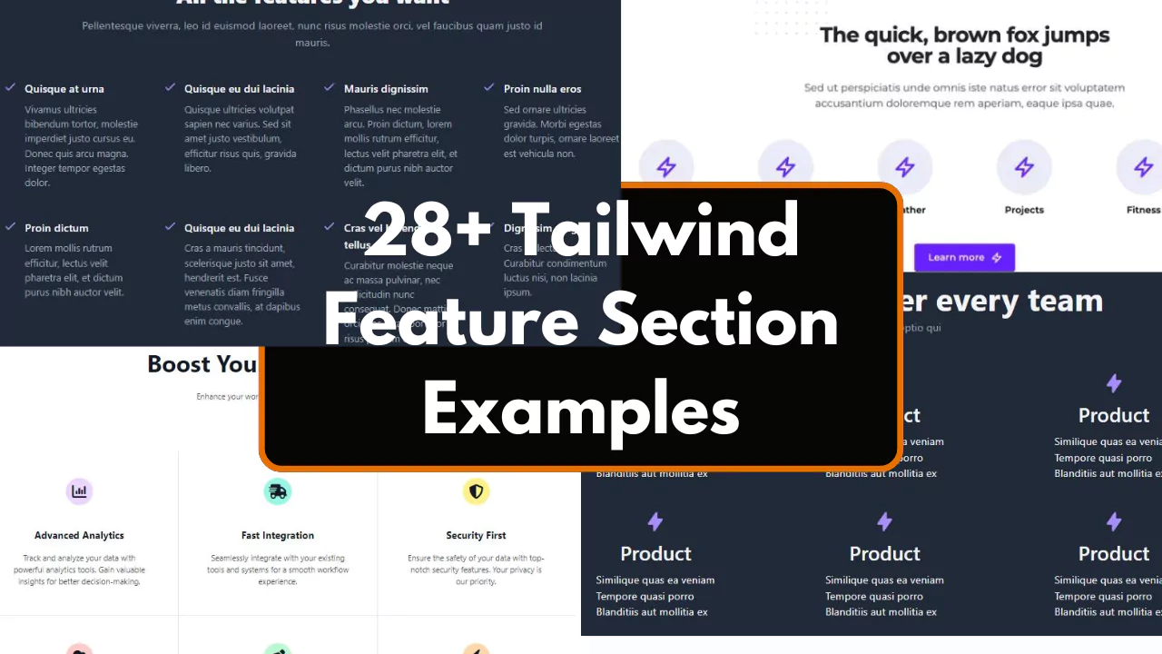 28+ Tailwind Feature Section Examples