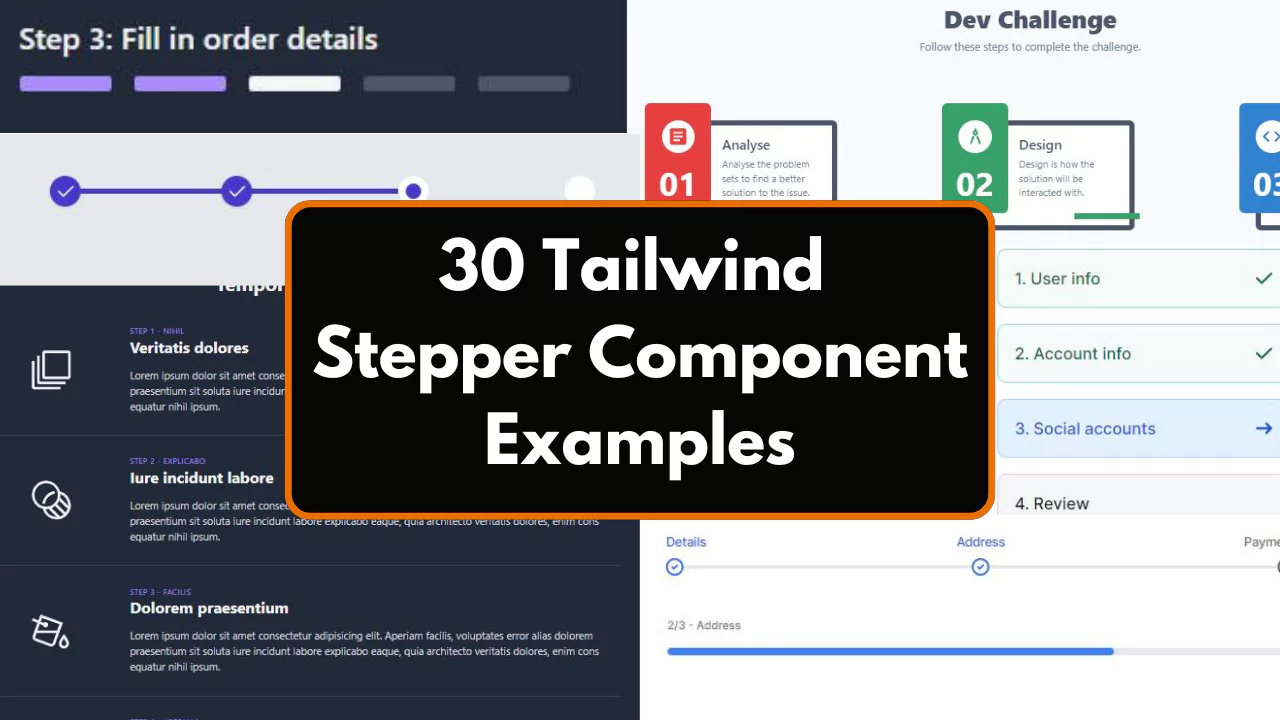 30 Tailwind Stepper Component Examples