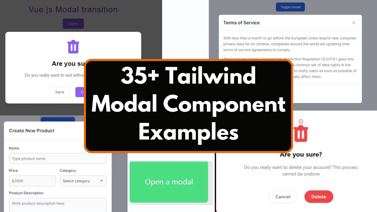 35+ Tailwind Modal Component Examples