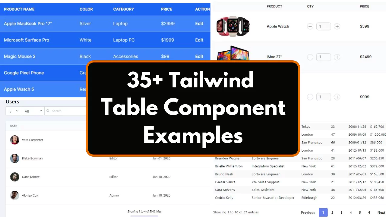 35+ Tailwind Table Component Examples