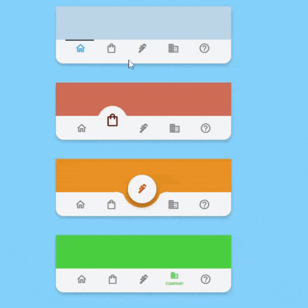 5 Cool Types of Animated Bottom Navigation Bar Using HTML, CSS and ...