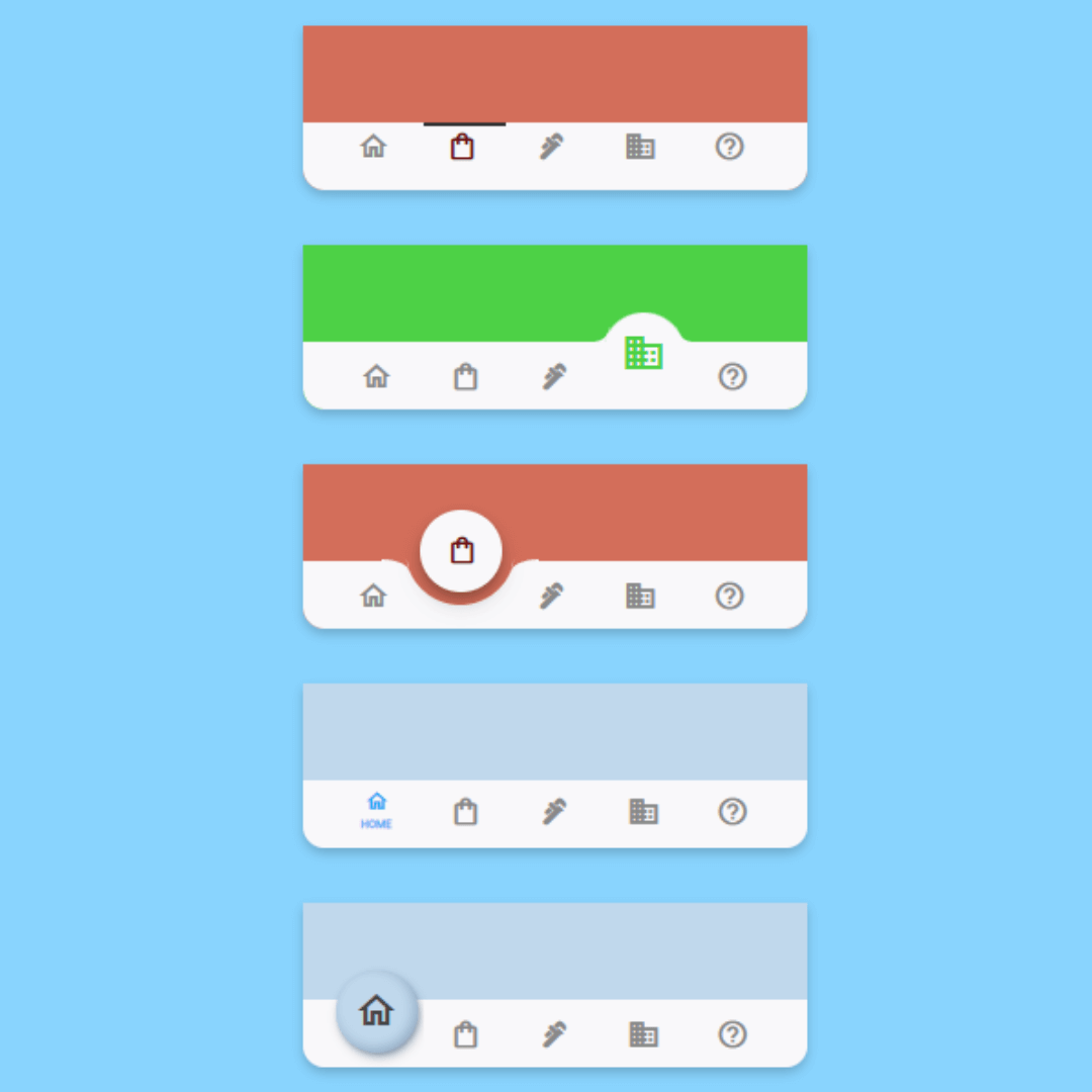 5 Cool Types Of Animated Bottom Navigation Bar Using Html Css And ...