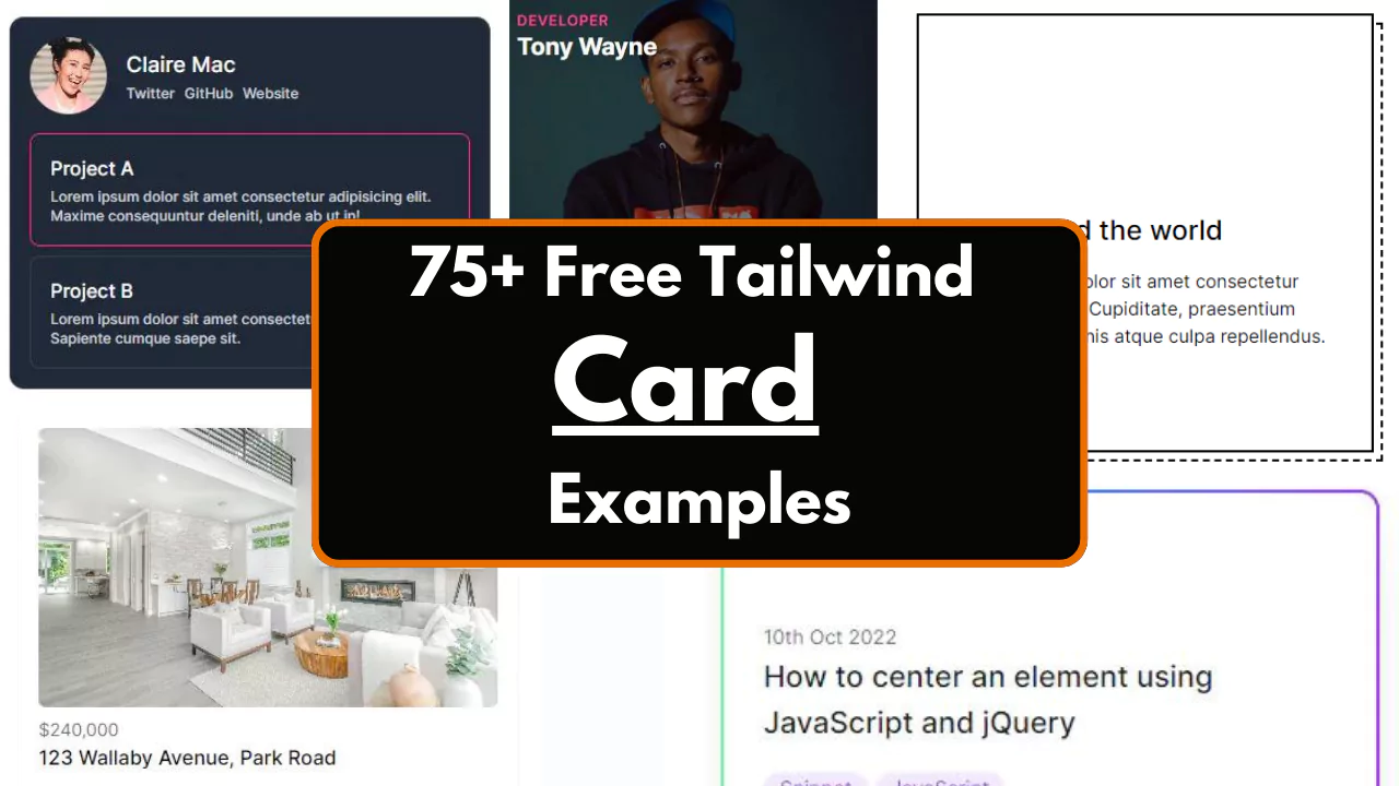 75+ Free Tailwind Card Examples