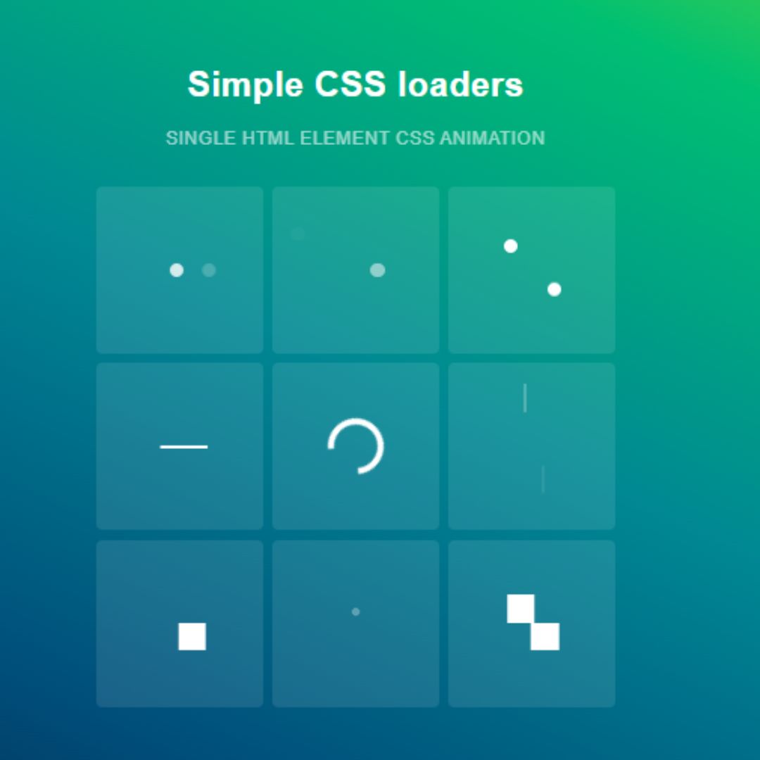 9 Different Types of Simple and Easy to Use Pure CSS Loaders