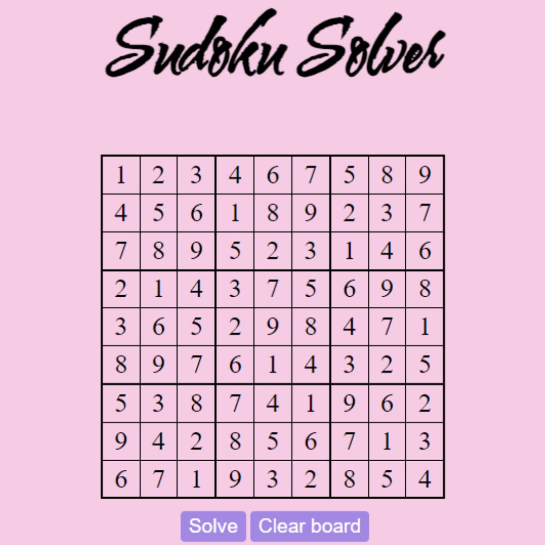 Sample starting state of a Sudoku board [5].