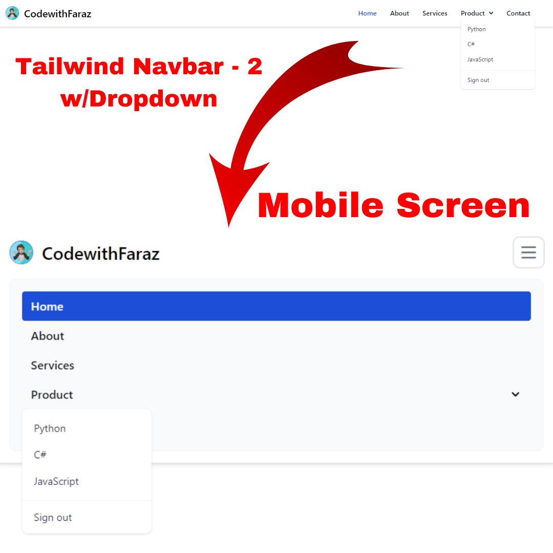 navbar with dropdown menu