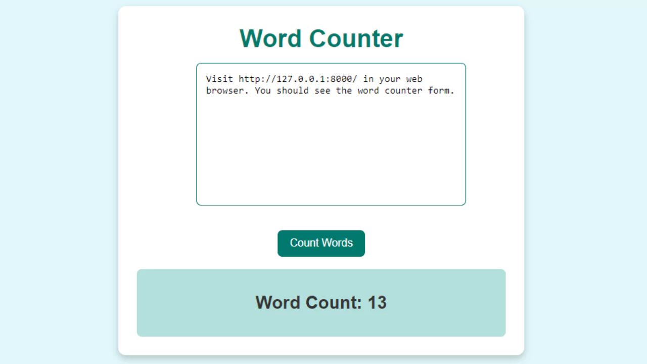 20+ Django Projects with Source Code - Word Counter